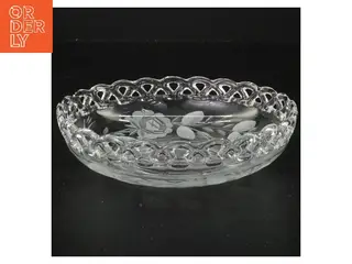 Dekoreret glasskål (str. Ø 16 cm)