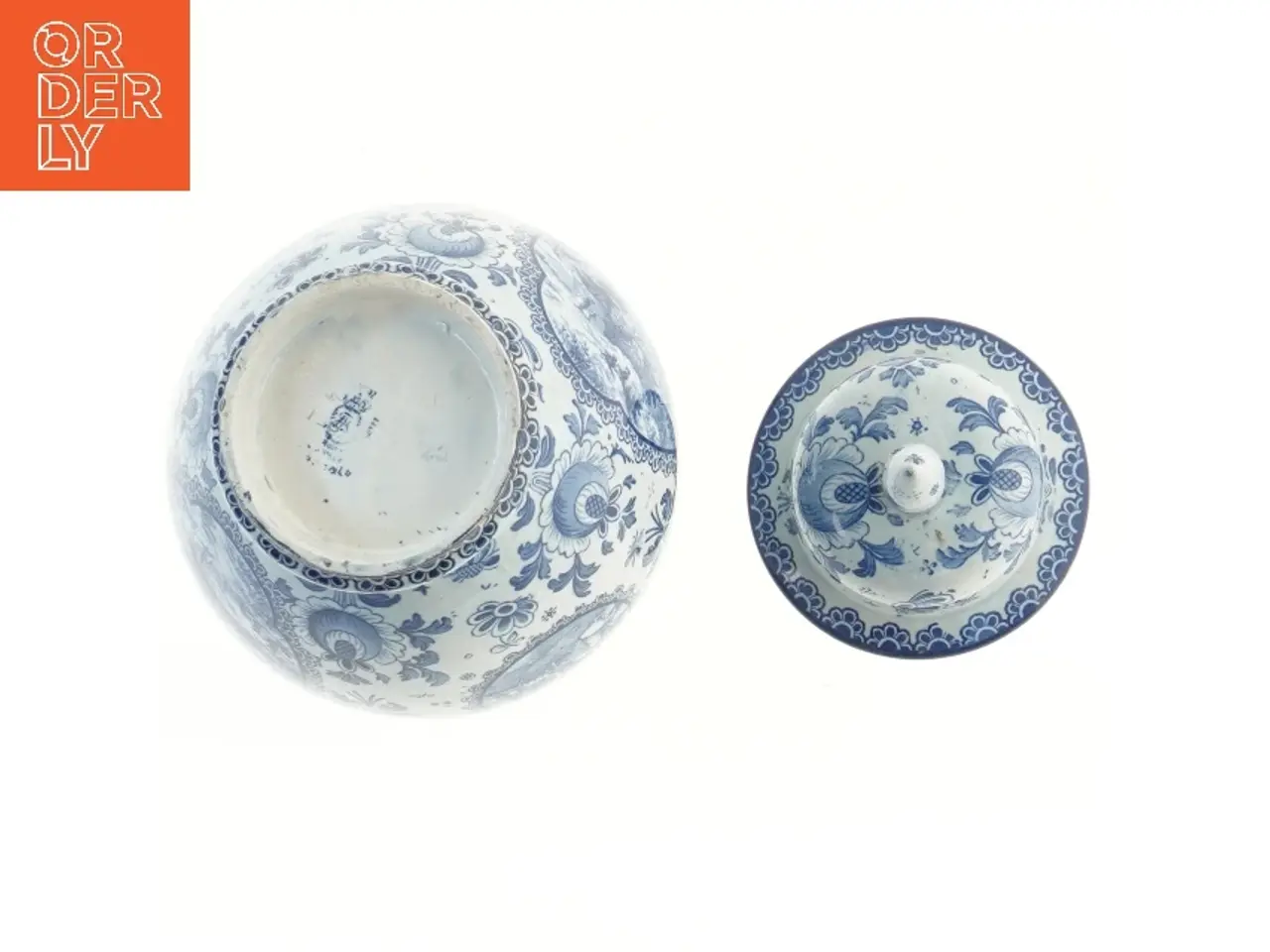 Billede 3 - Porcelænskrukke med låg (str. 27x16 cm)