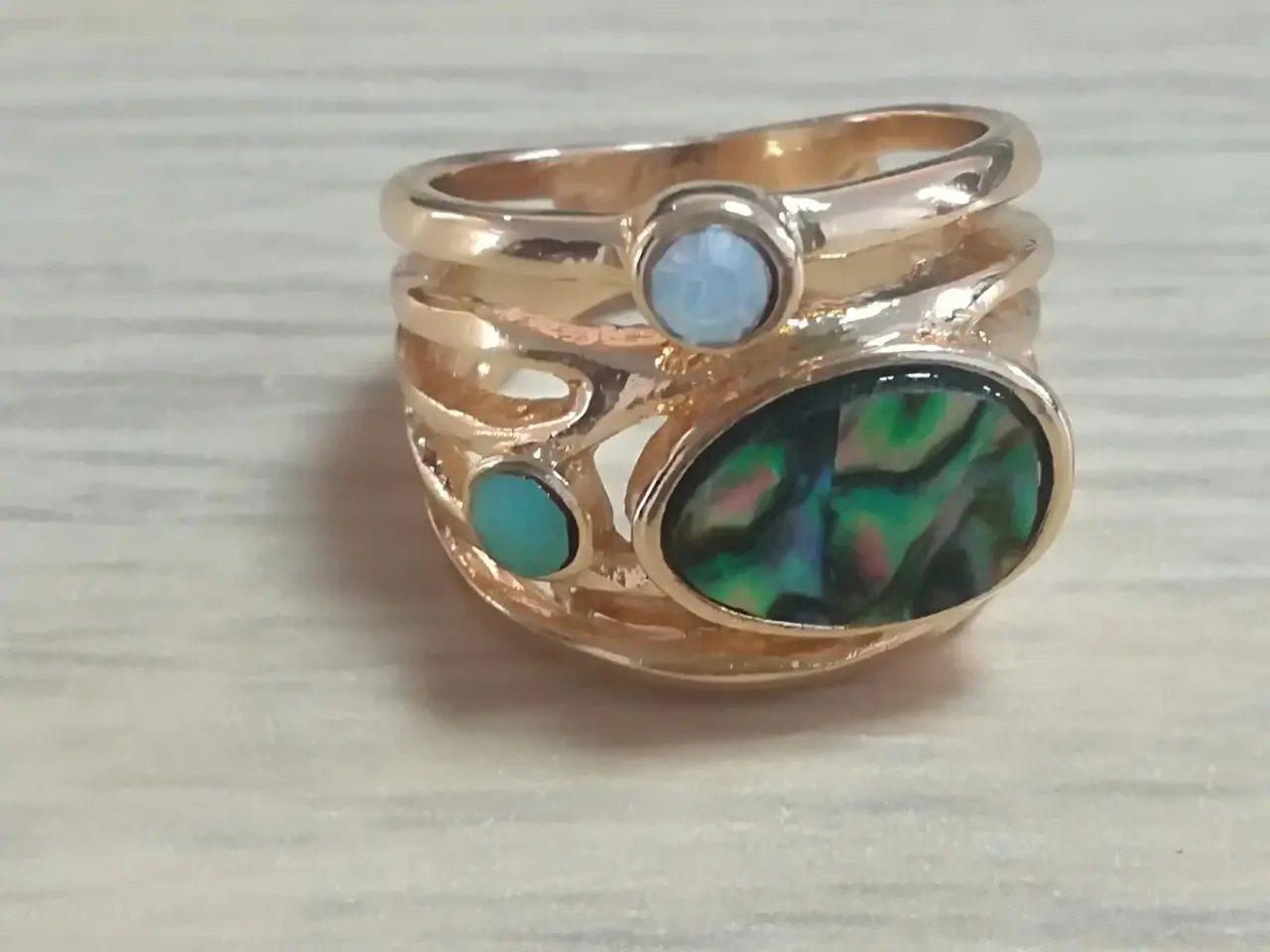 Billede 3 - Ring-White Opal-og Moon stone  flere strørrelser