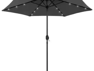 Parasol med LED-lys og aluminiumsstang 270 cm antracitgrå