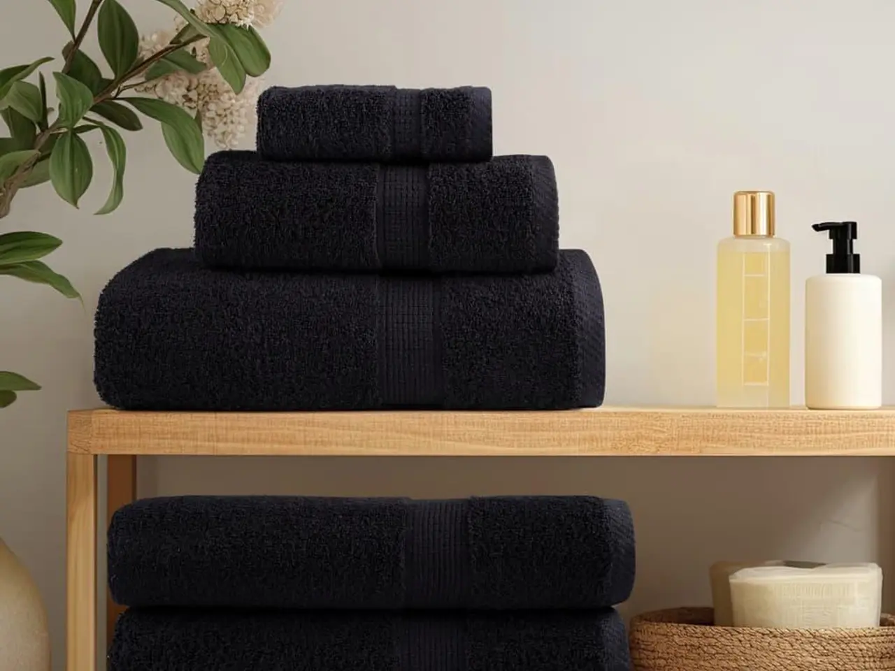 Billede 3 - Håndklædesæt 12 stk. - Premium SOLUND 600 g/m², sort