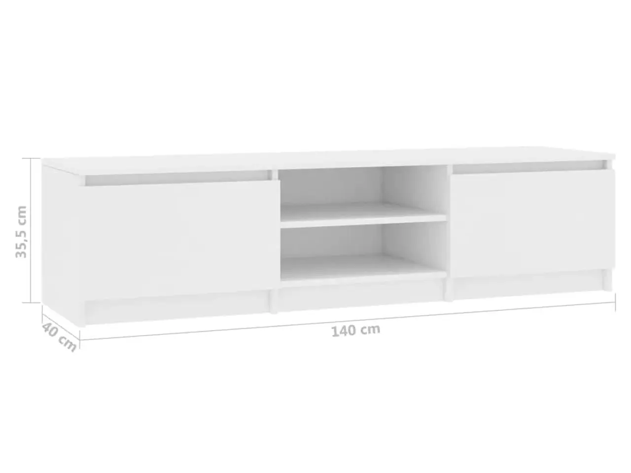 Billede 9 - TV-bord 140 x 40 x 35,5 cm i konstrueret træ - hvid