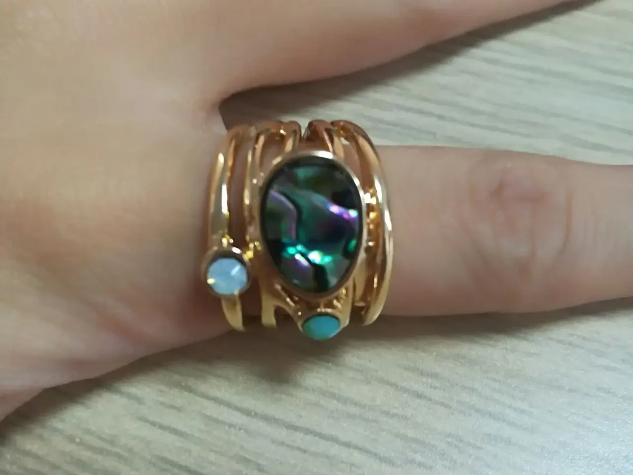 Billede 4 - Ring-White Opal-og Moon stone  flere strørrelser