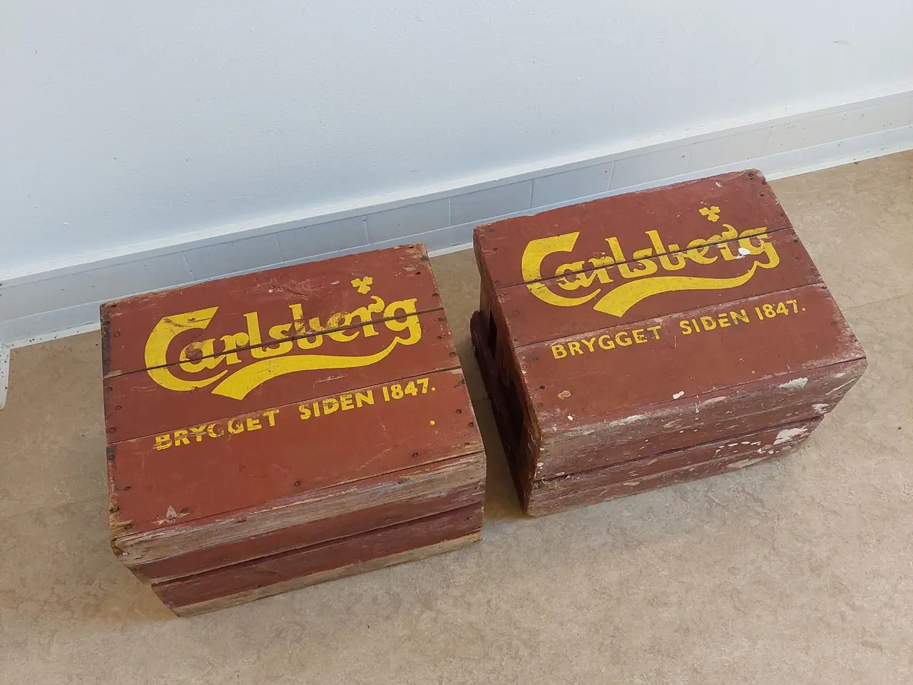Billede 5 - Originale Carlsberg Ølkasser i træ - 2 stk.