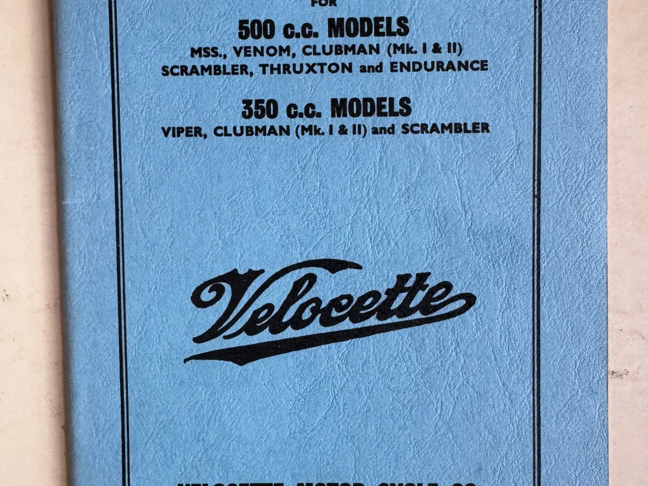 Billede 1 - VELOCETTE - SPARE PARTS LIST