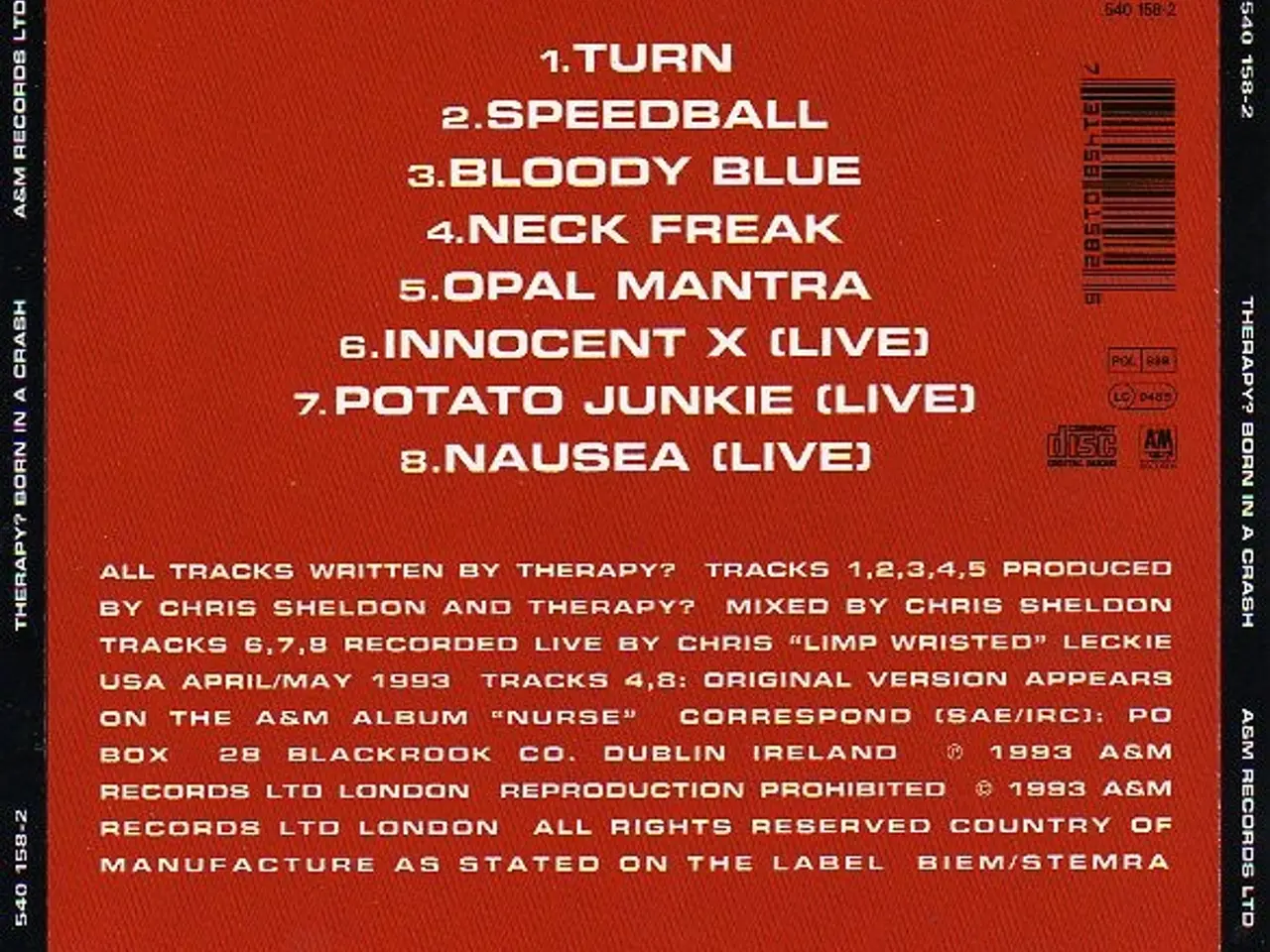 Billede 2 - Therapy? – Born In A Crash – CD