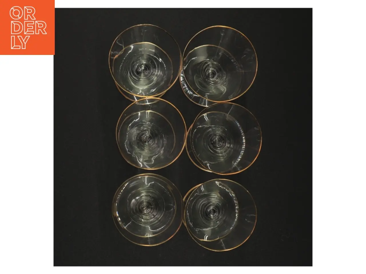 Billede 3 - Vintageglas med guldkant (str. 10 x 6 cm)