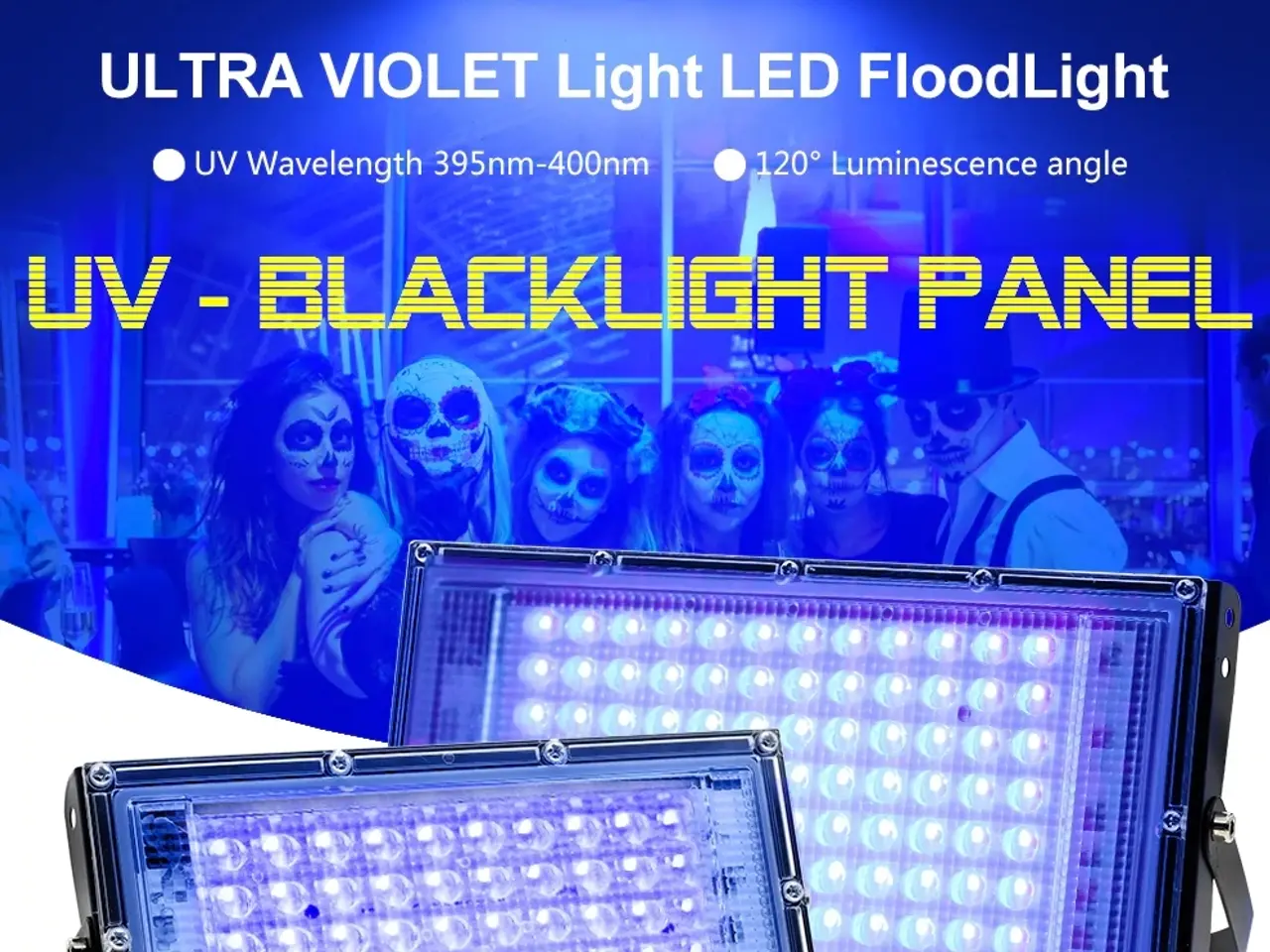 Billede 2 - Udlejes - 4 stk. BLACKLIGHT / UV FLADPANEL 150W.