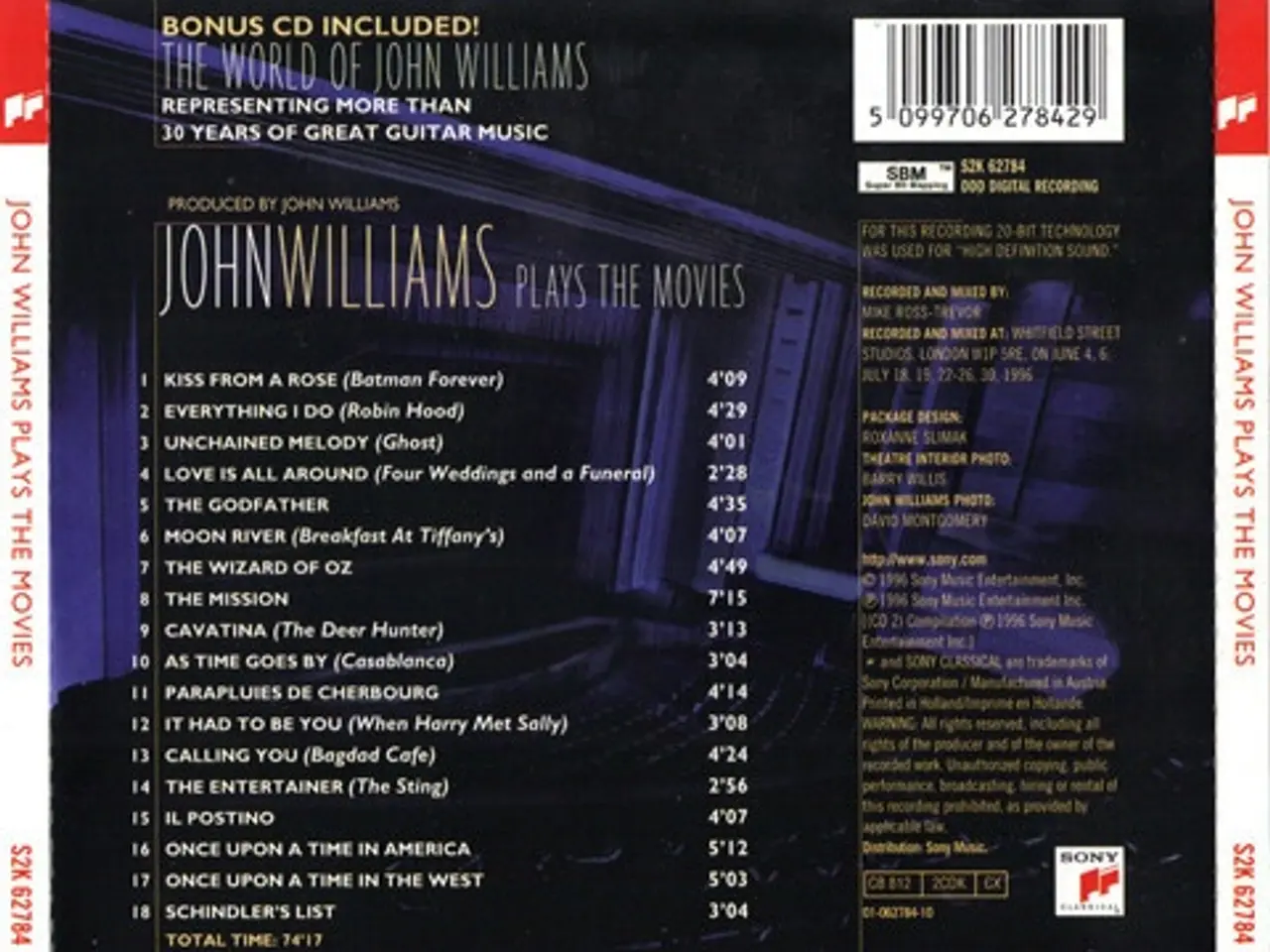 Billede 2 - John Williams – Plays The Movies – 2CD