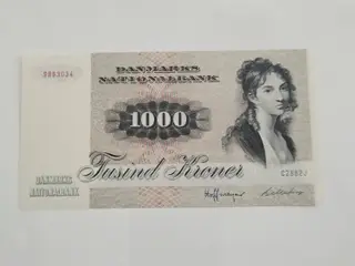 1000 kr. Egern 🐿️. Bankfrisk