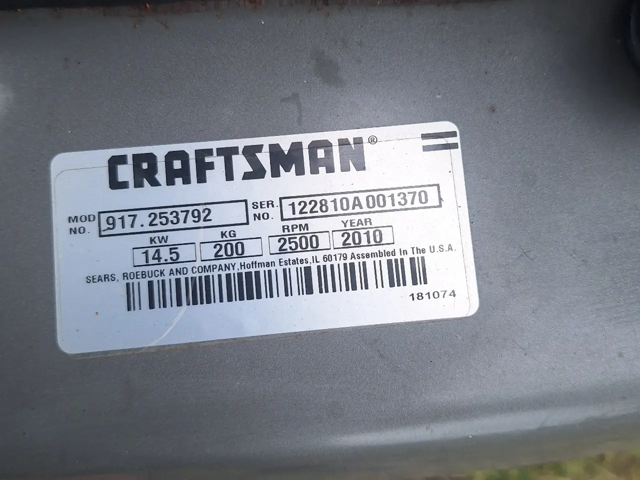 Billede 8 - Havetraktor Craftsman LTS 2000 19.hp briggs&stratt