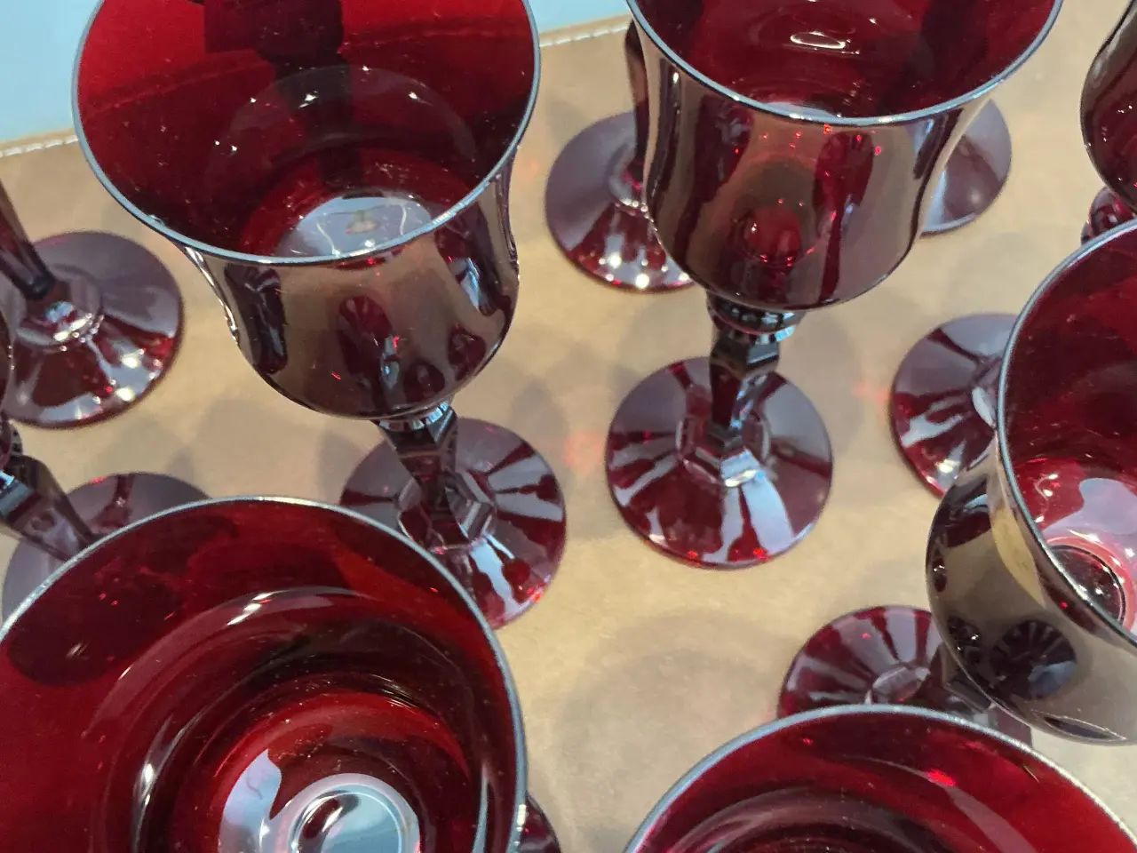 Billede 4 - Rubinrøde krystal glas 
