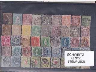 Schweiz Samling - 45 stk. stemplet/Ustemplet - Kæmpe Værdi !