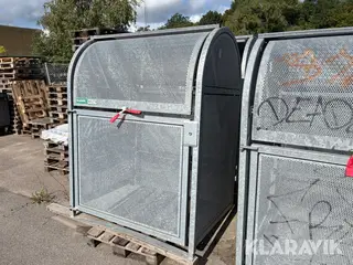 Containerskjul galvaniseret med låge og lås 1 Styk