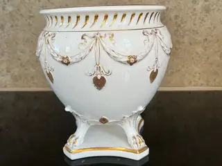 Rosenthal porcelænskrukke hvid med guld