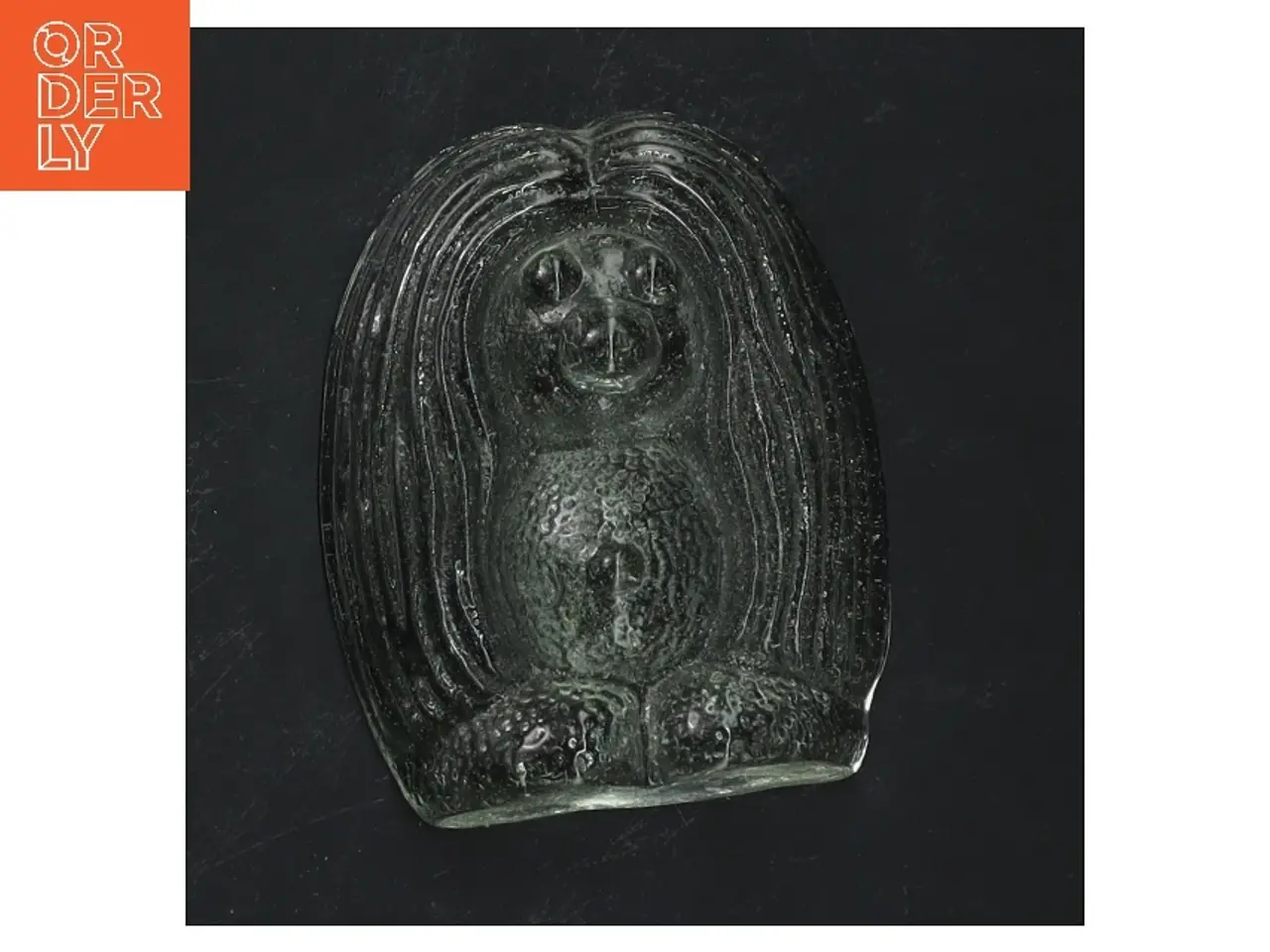 Billede 1 - Orrefors bogstøtte i glas formet som et dyr (str. 10x8 cm)