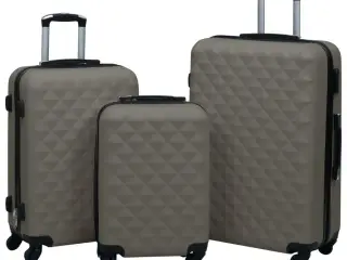 Kuffertsæt 3 dele hardcase ABS antracitgrå