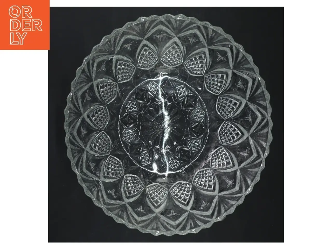 Billede 2 - Glas skål med mønster (str. Ø 23,5x11 cm)