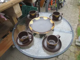 Cafesæt 4 stk Kopper og skål