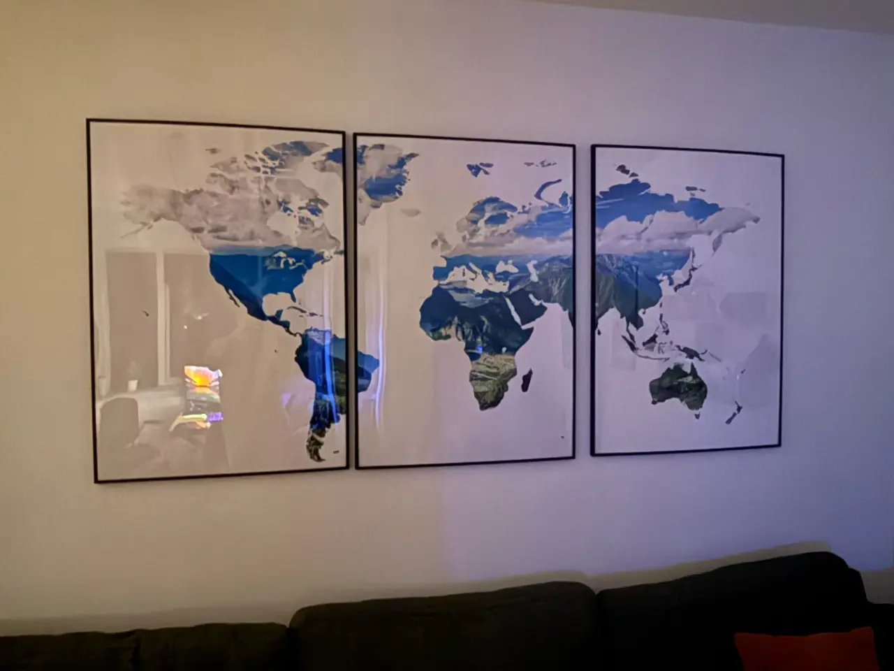 Billede 1 - Verdenskort billeder 3 plakater á 100x70 cm