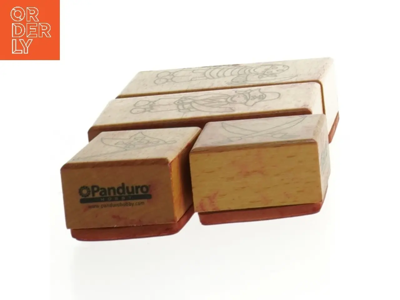 Billede 4 - Stempelsæt med piratmotiver fra Panduro (str. 9 x 6 cm - 4 x 4 cm)