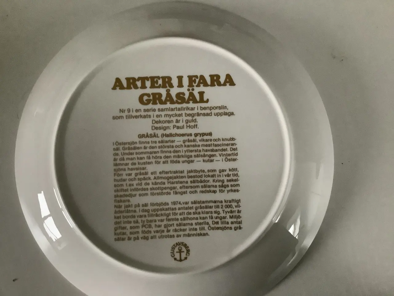Billede 2 - Gustavsberg " Arter i Fara" 5 forskellige