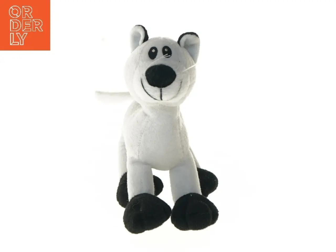 Billede 1 - Hvid og sort tøjbamse kat (str. 17 cm)