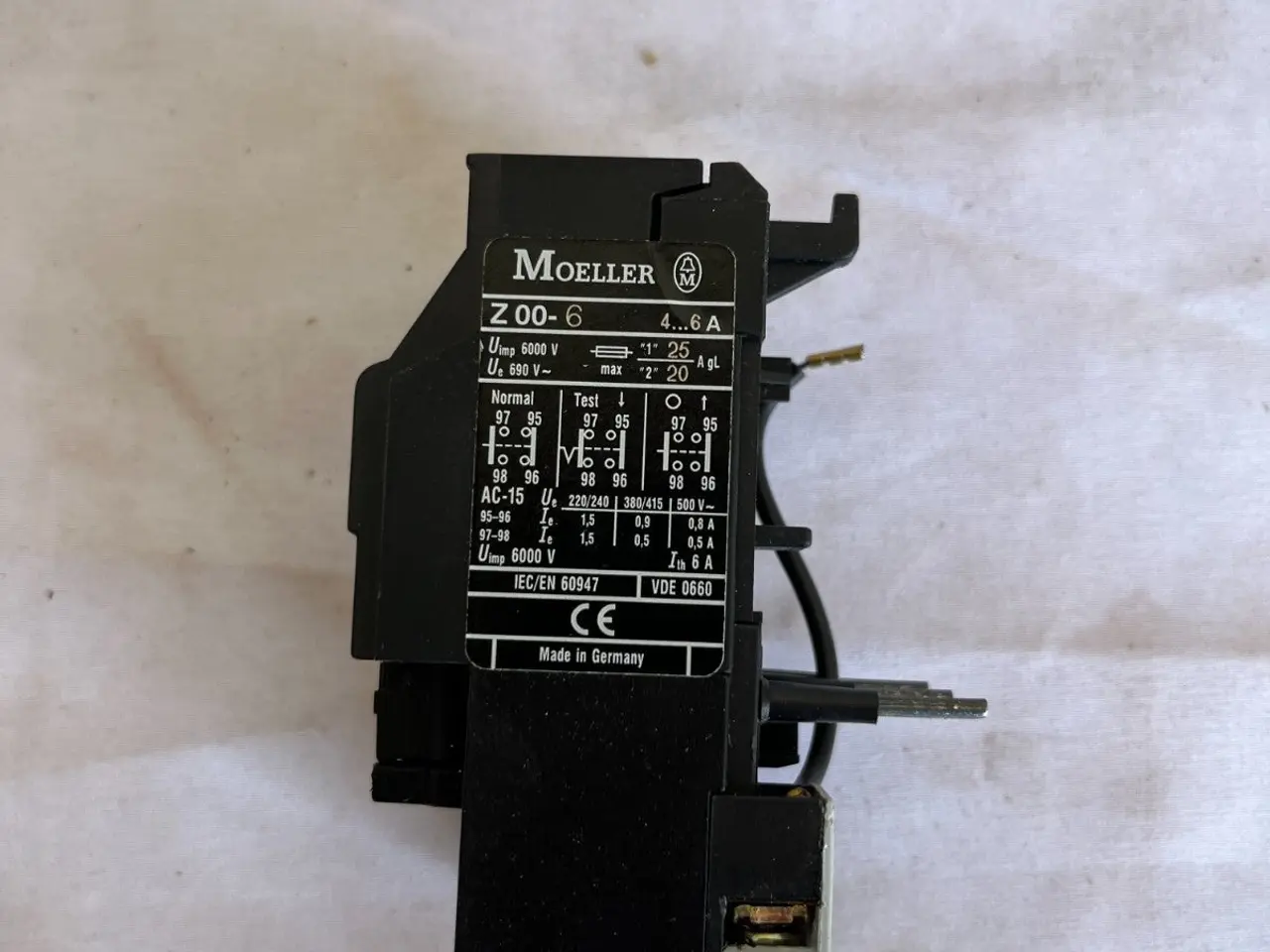 Billede 10 - Moeller Z00-6 Motor Overload relæ 4-6A ny