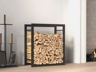 Brændestativ 50x28x56 cm stål matsort