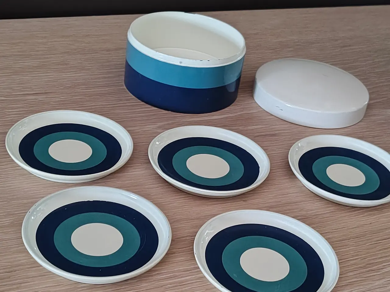 Billede 1 - Flot coasters sæt med 5 bakker