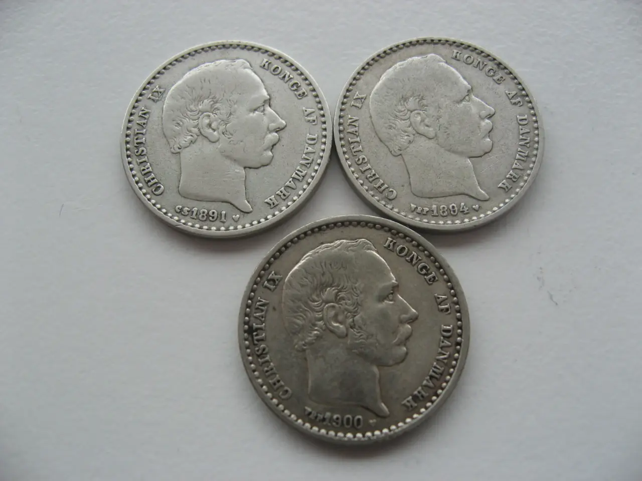 Billede 1 - Flotte/Pæne delfin sølv 25 ører 1891,1894,1900