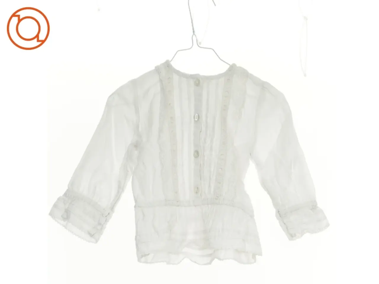 Billede 1 - Hippie-bluse med blonder, flæser og knapper, H&M (str. 80)