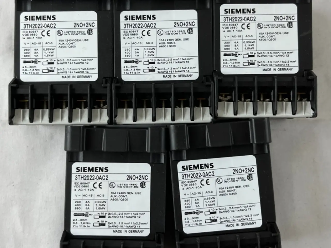 Billede 1 - Siemens 3TH2022-0AC2 kontaktor relæ 2NO+2NC parti
