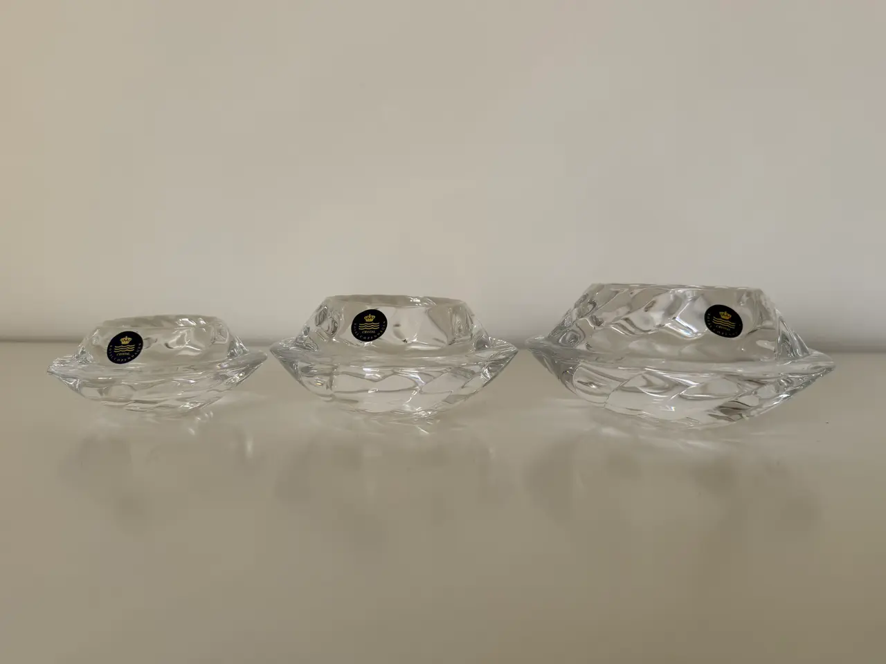 Billede 2 - Sæt med tre stk. RC glas lysestager