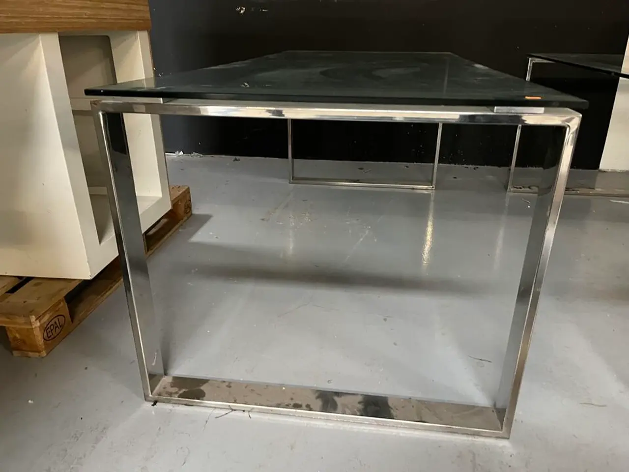 Billede 5 - Glasbord med metal ramme