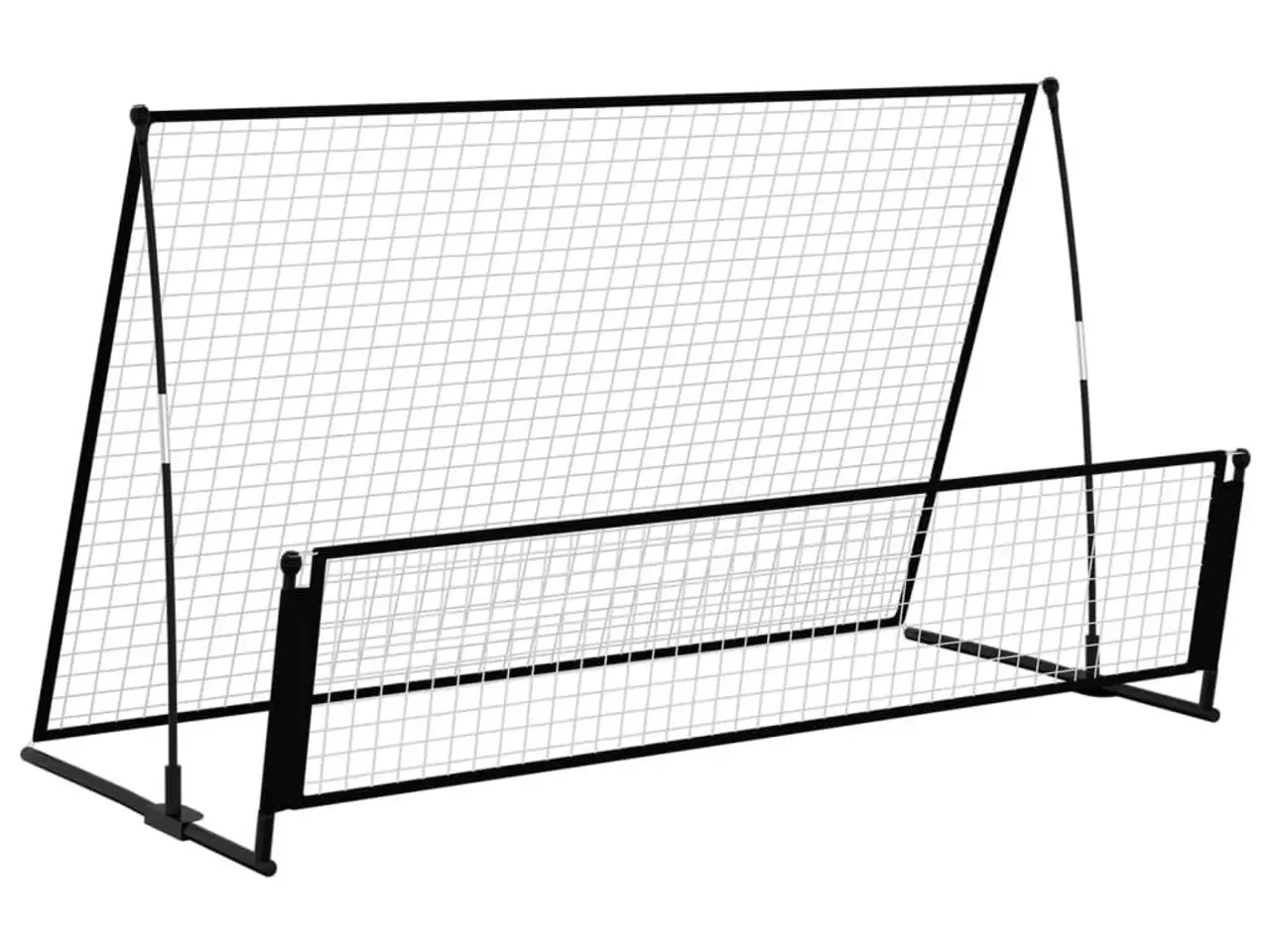 Billede 2 - 2-i-1 fodbold-rebounder 202×104×120 cm - stål, sort
