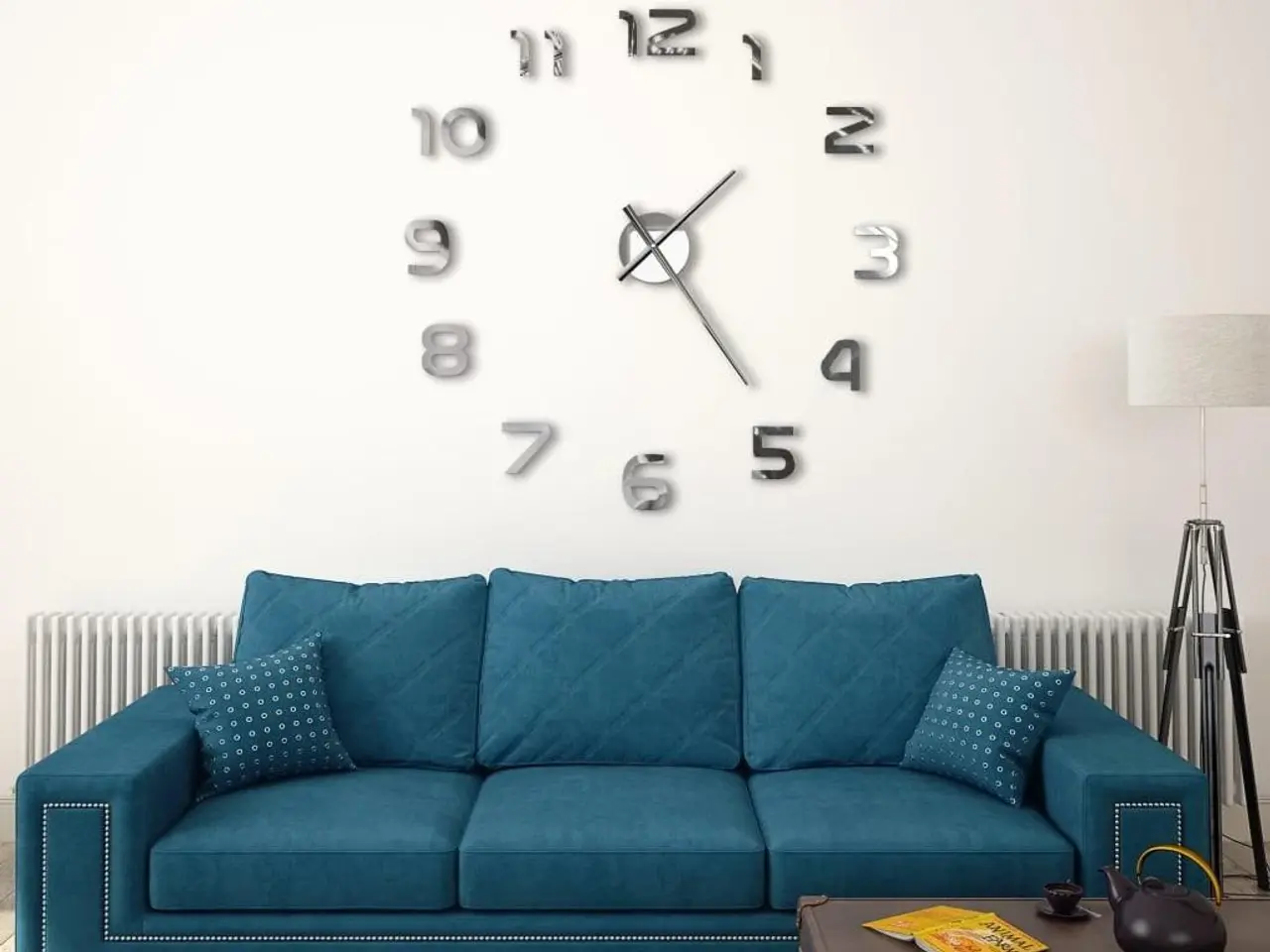 Billede 2 - 3D-vægur moderne design 100 cm XXL sølvfarvet