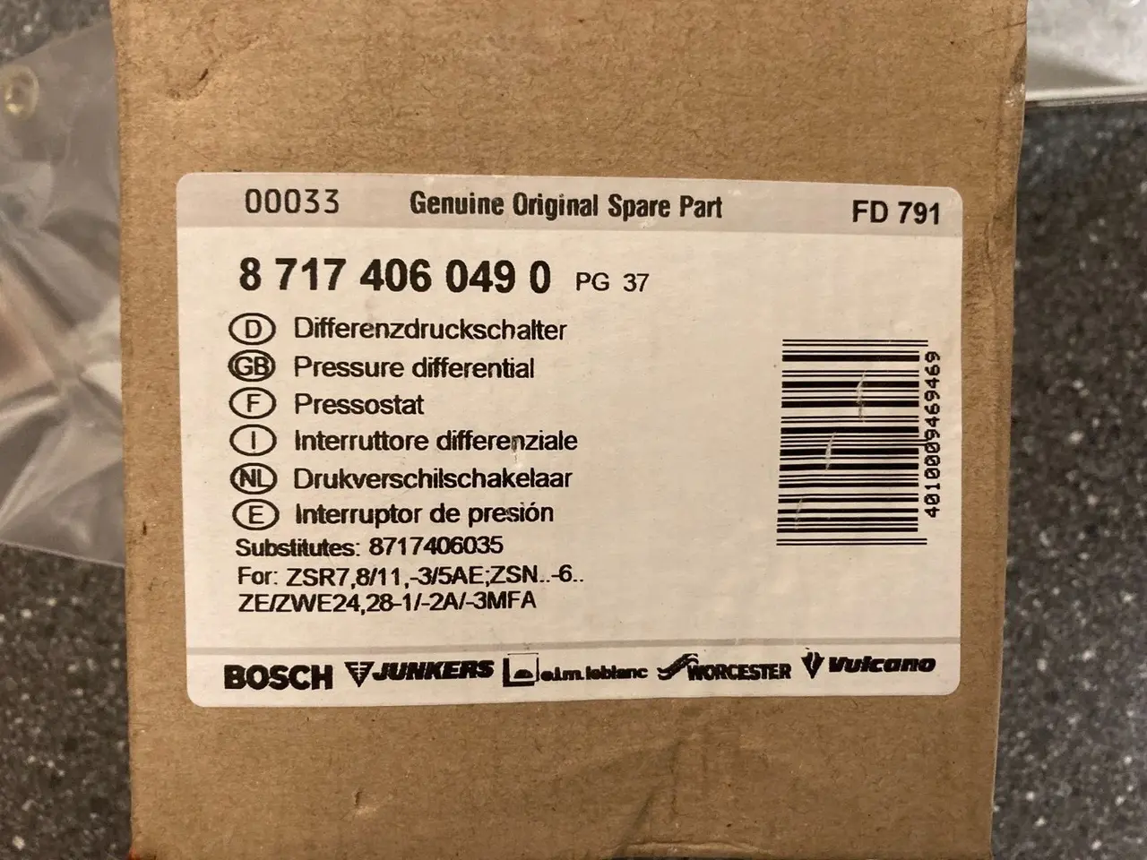 Billede 2 - Bosch Junkers Gas Boiler Pressure Differential