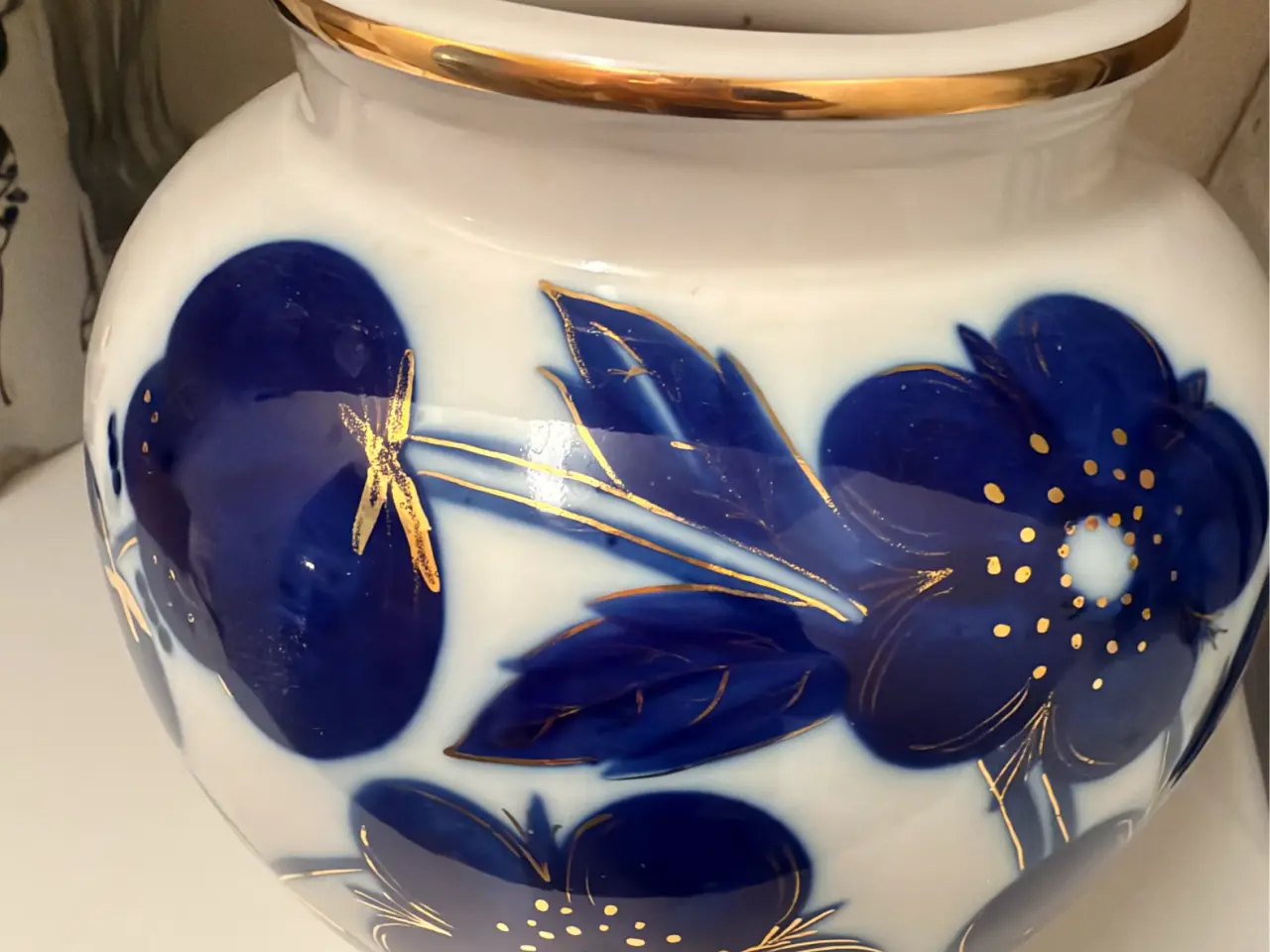 Billede 1 - LFZ / Lomonosov “Blue Flowers” porcelænsvase – US