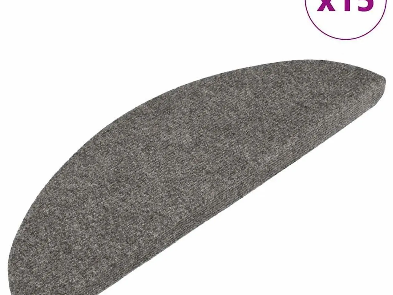 Billede 2 - Selvklæbende trappemåtter - 15 stk., 56×17×3 cm, grå