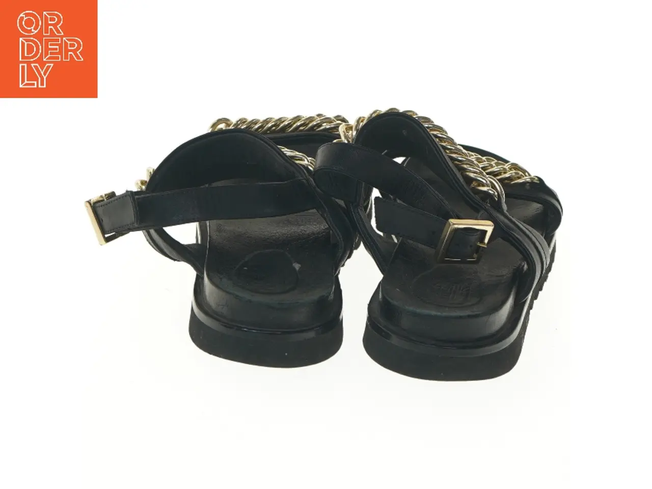 Billede 5 - Sort sandaler med guldkæder, str. 29 cm fra Billi Bi (str. 29 cm)