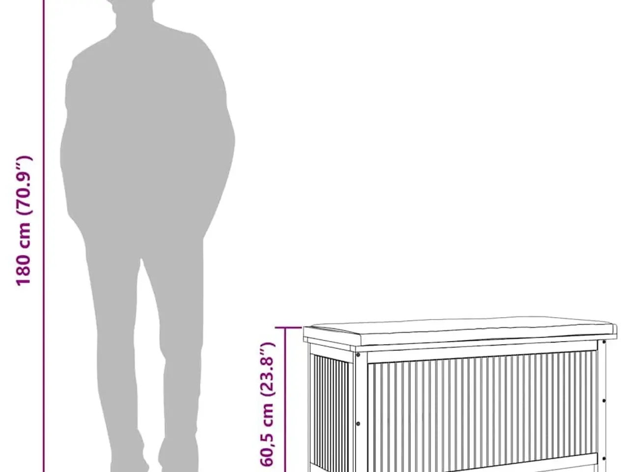 Billede 12 - Udendørs hyndeboks 113x50x60,5 cm massivt akacietræ