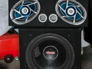 Komplet Car Audio anlæg: Eltax 15" subwoofer, højt