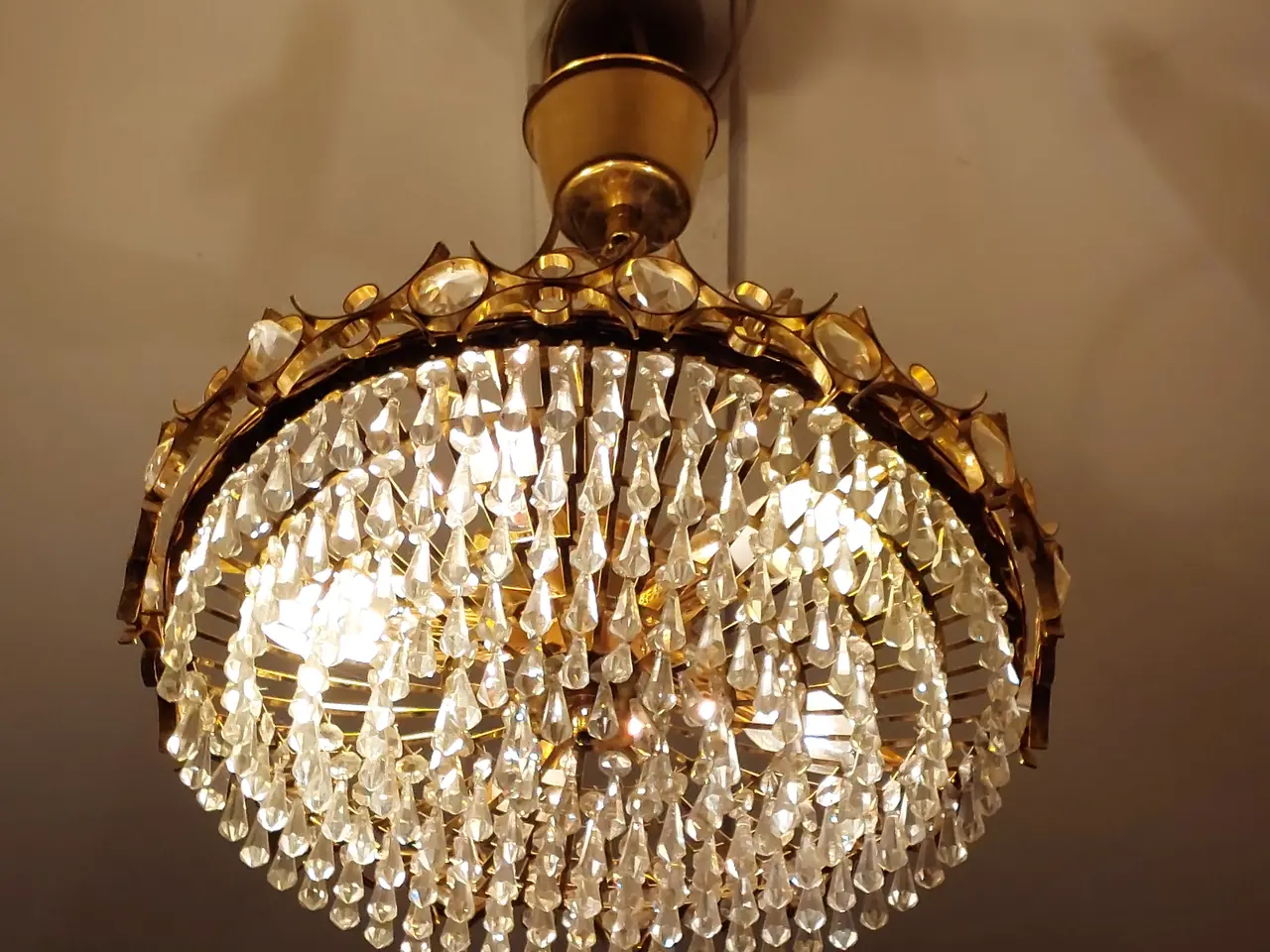 Billede 1 - Loftlampen, lysekrone med glas Prismer