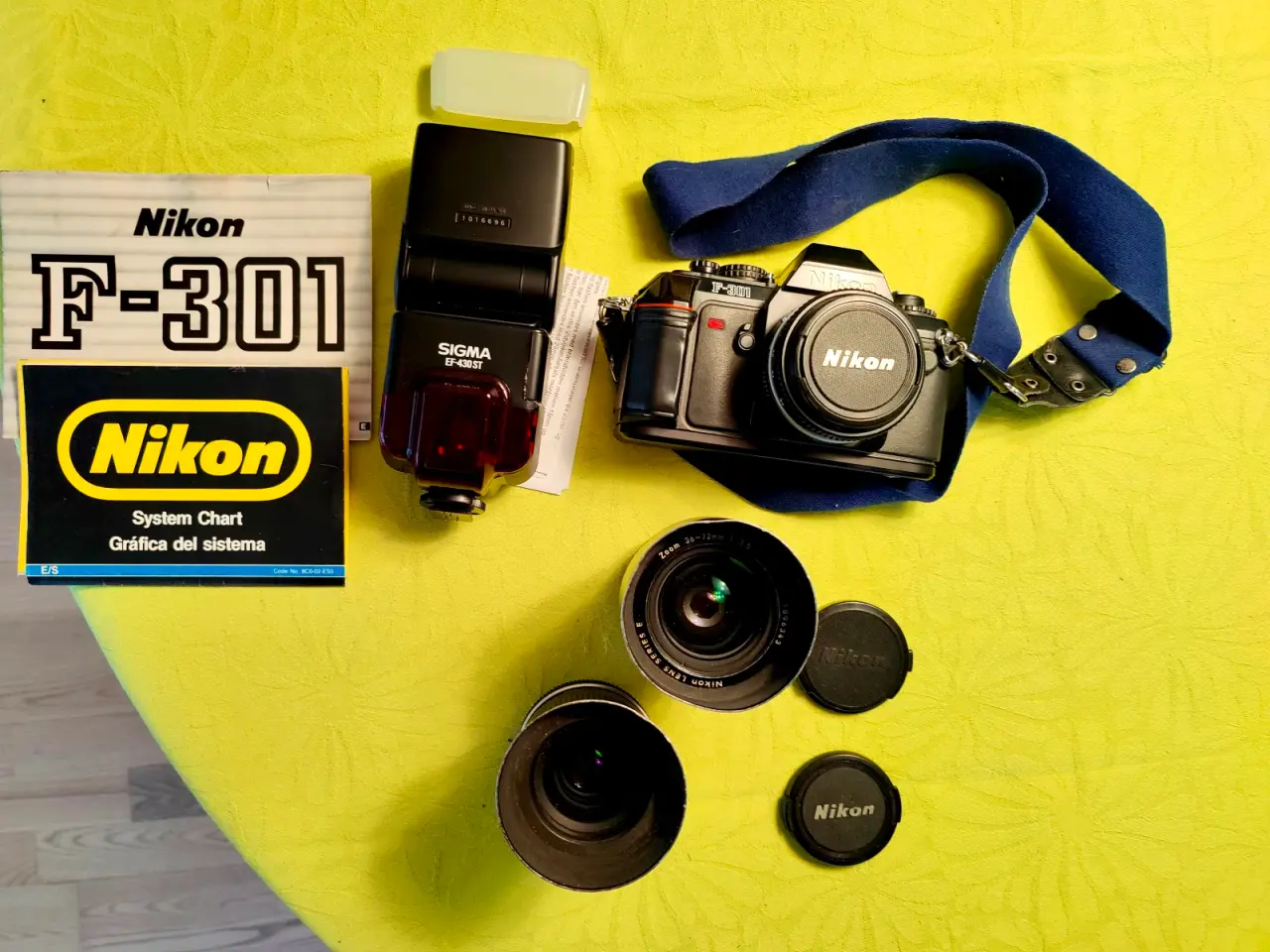 Billede 1 - Nikon F-301 kamera m. objektiver og blitz