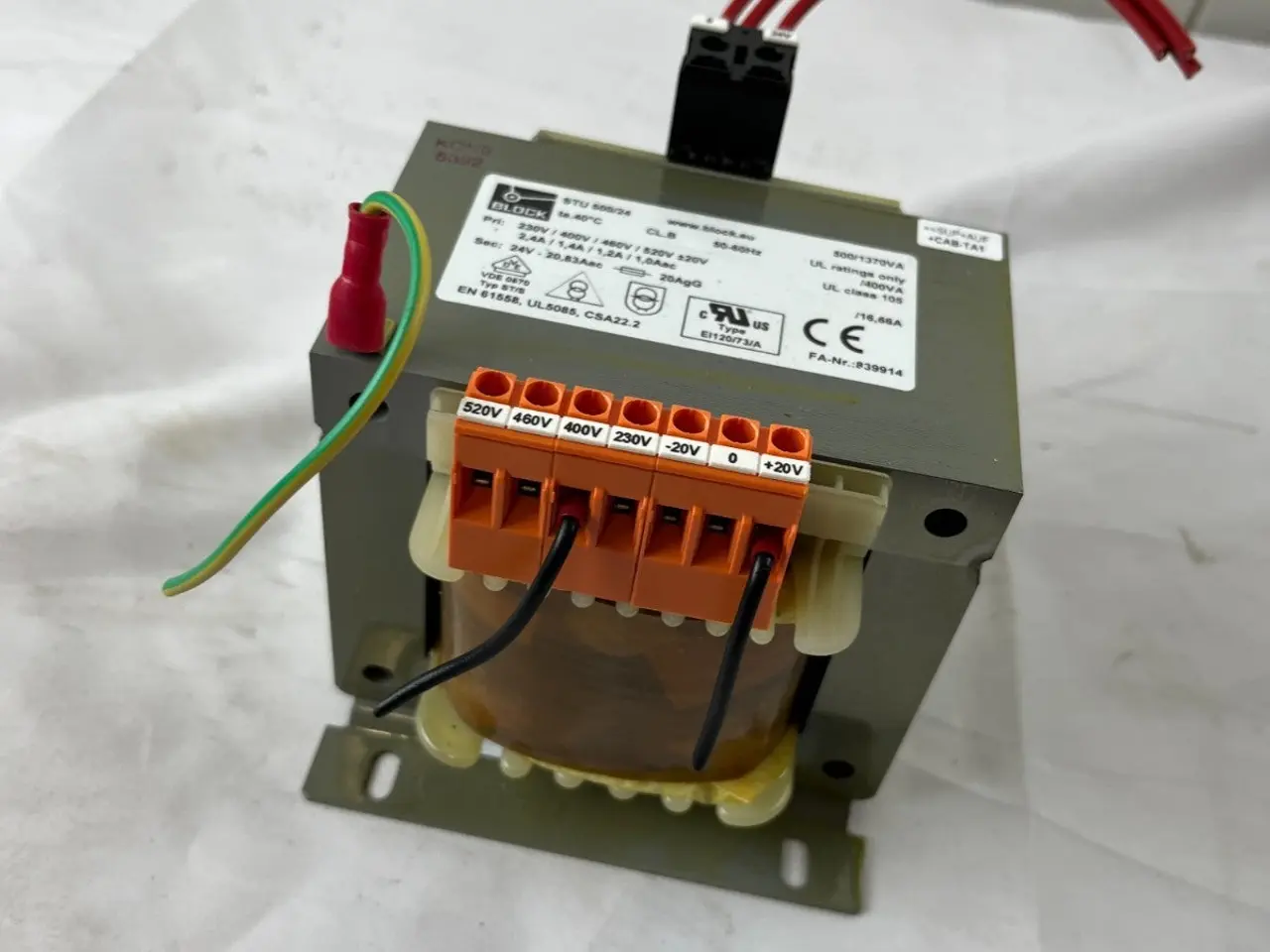 Billede 5 - BLOCK STU 500/24 Control Transformer 500VA 24V