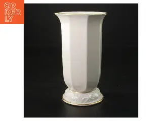 Elegant porcelænsvase med gulddetaljer fra Edelweiß (str. 17x10 cm)