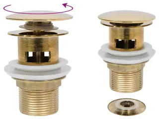 Trykafløb med overløb 6,4 × 6,4 × 9,1 cm - guldfarvet
