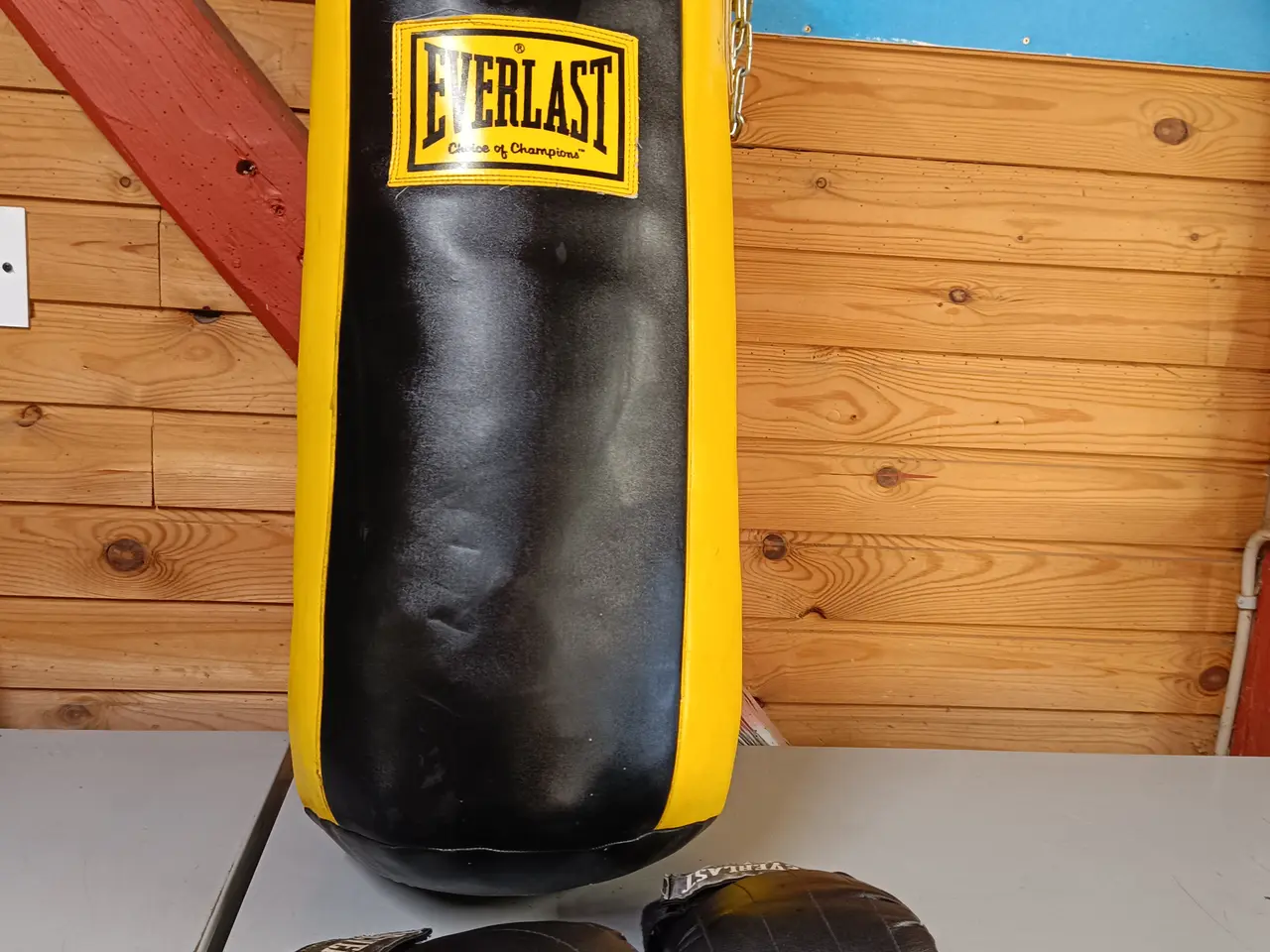 Billede 1 - Org. Everlast boksebold/boksesæk med handsker
