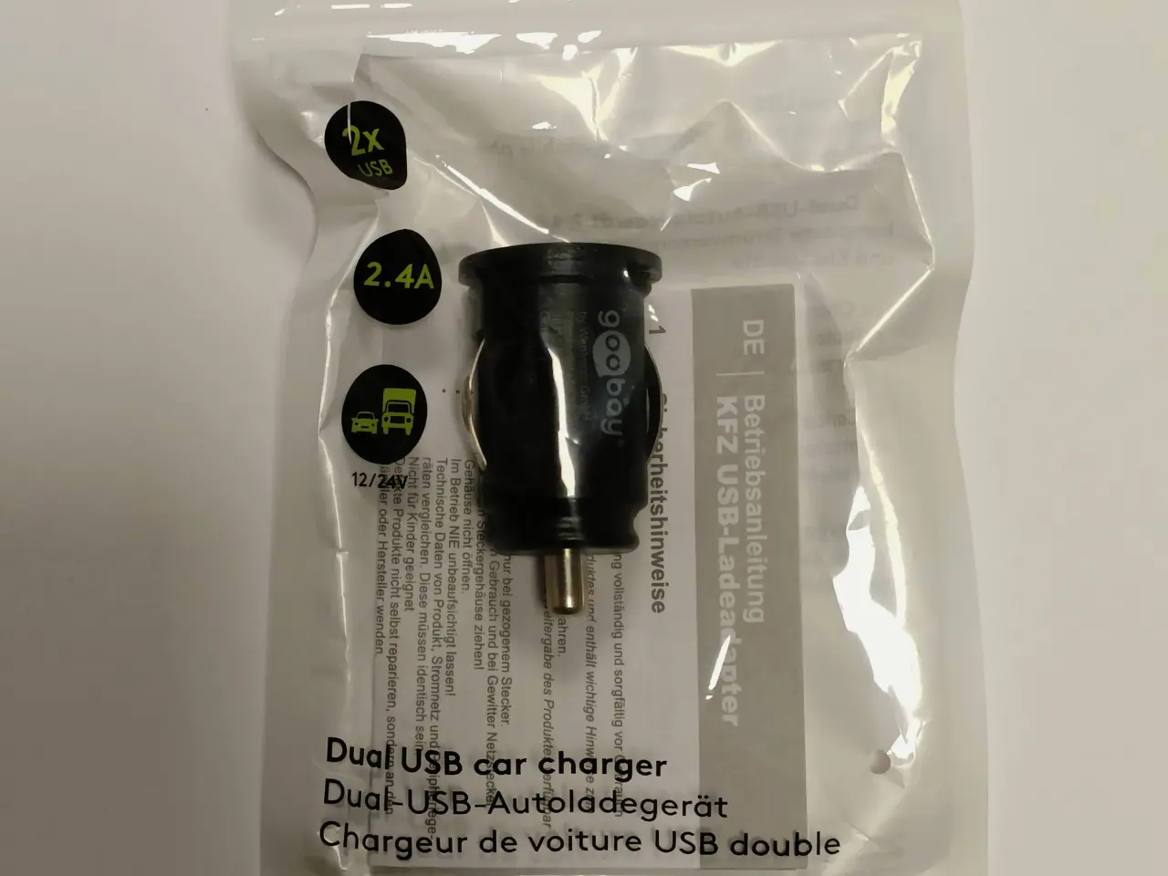 Billede 1 - USB billader 2,4A (2xUSB-A) Goobay